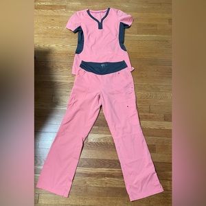 Pink Purple Label by Healing Hands Scrub Set Small